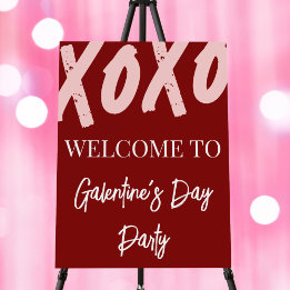 XOXO Red and Pink Galentine's Day Welcome Sign