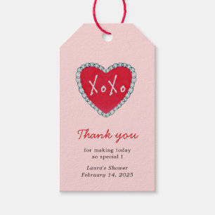 XoXo Red Heart Bridal Shower thank you  Gift Tags
