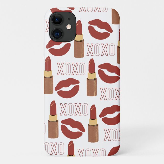 XOXO, Red Lips, and Red Lipsticks Pattern Case-Mate iPhone Case (Back)