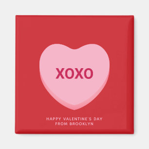XOXO red pink conversation heart Valentine's Day Magnet