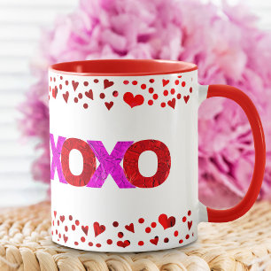 XOXO Red Pink Foil Cute Bold Valentine’s Day Mug