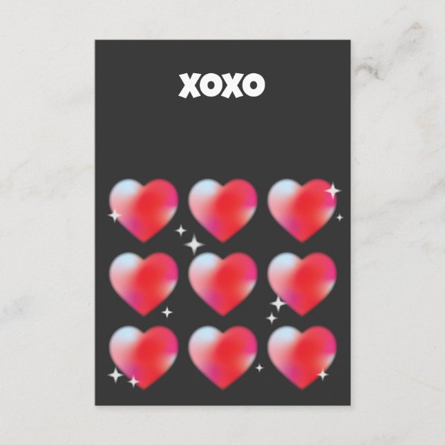 Xoxo romantic red hearts valentine's day  enclosure card (Front)