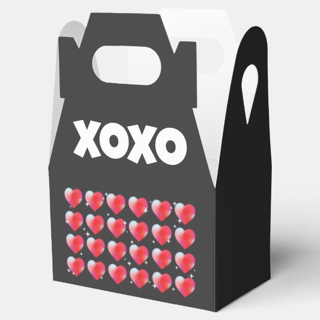 Xoxo romantic red hearts valentine's day  favour box (Opened)