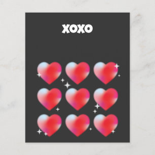 Xoxo romantic red hearts valentine's day  flyer