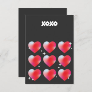 Xoxo romantic red hearts valentine's day  RSVP card