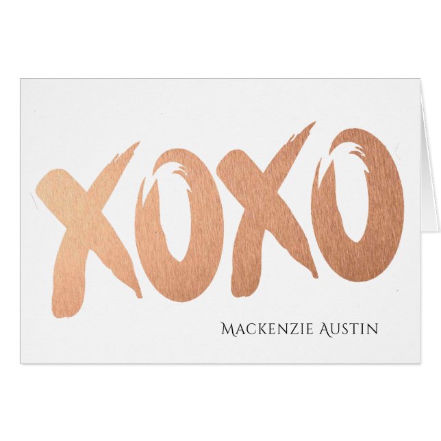 XOXO Rose Gold | Chic Glam Girly Brushstroke Love (Front Horizontal)