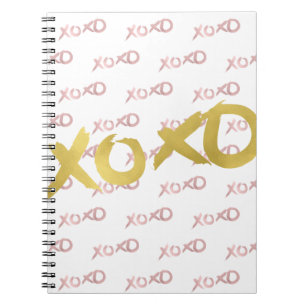 XOXO Rose Gold Modern Faux Foil Shine Glam Custom Notebook