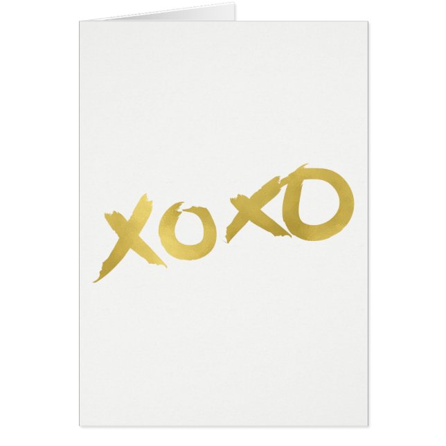 XOXO Shiny Gold Modern Faux Foil Shine Glam (Front)