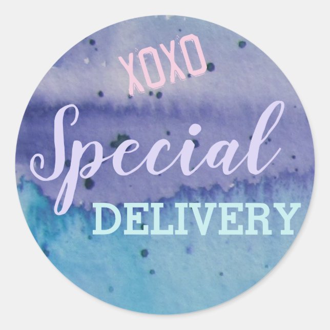 XOXO Special Delivery Classic Round Sticker (Front)
