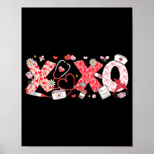 Xoxo Stethoscope Valentine Rn Pct Cna Nurse Nurse  Poster