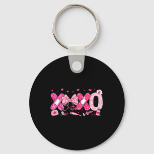 Xoxo Stethoscope Valentine Rn Pct Cna Nurse Pink B Key Ring