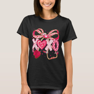 Xoxo stethoscope valentine rn pct cna nurse pink T-Shirt