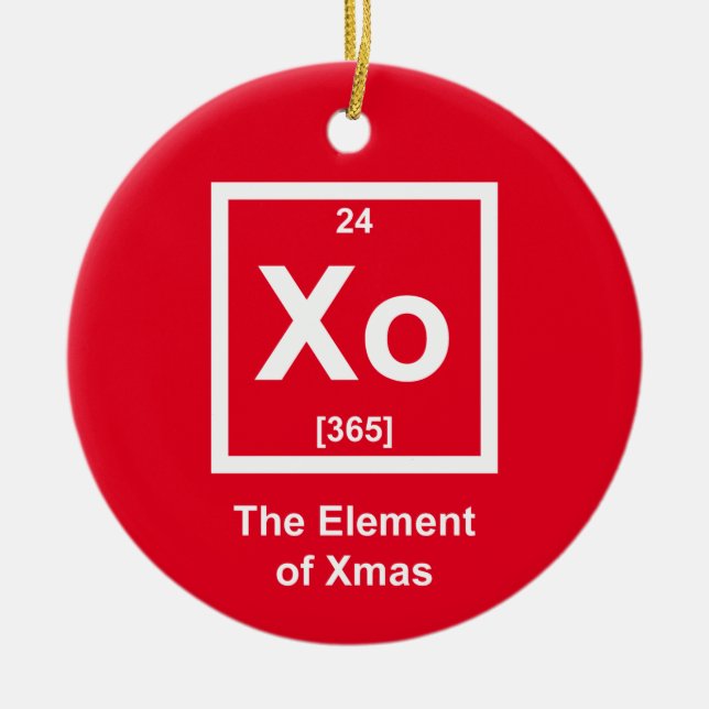 Xoxo! The Element Of Xmas Ceramic Tree Decoration (Front)