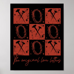 Xoxo The Original Love Letters Retro Checked Valen Poster