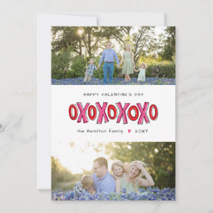 XOXO Two-Photo Family Valentine's Day Card