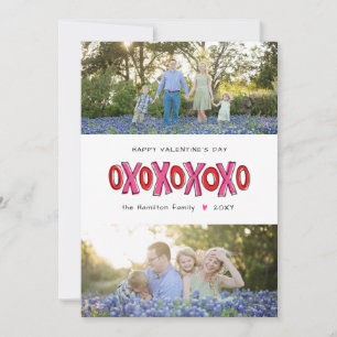 XOXO Two-Photo Family Valentine's Day Card