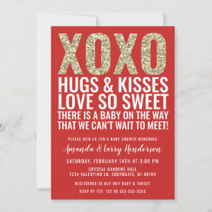 XOXO Valentine Baby Shower Invitation