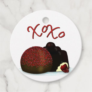 XOXO Valentine Bonbon and Dark Chocolate Favour Tags