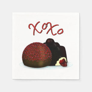 XOXO Valentine Bonbon and Dark Chocolate Napkin