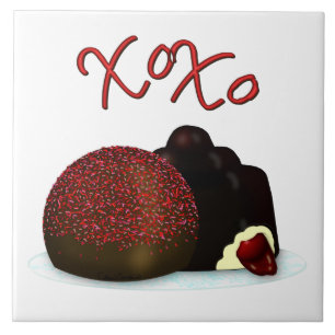 XOXO Valentine Bonbon and Dark Chocolate Tile