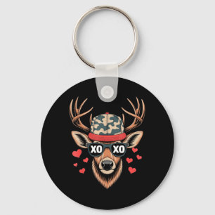 XOXO Valentine Buck Camo Deer Key Ring
