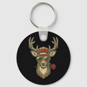 XOXO Valentine Buck Camo Deer Retro Hunting Boys Key Ring