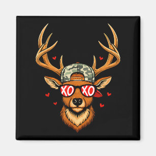 Xoxo valentine buck camo deer retro hunting boys magnet