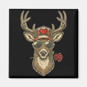 XOXO Valentine Buck Camo Deer Retro Hunting Boys Magnet