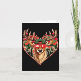 Xoxo valentine buck camo deer retro hunting card