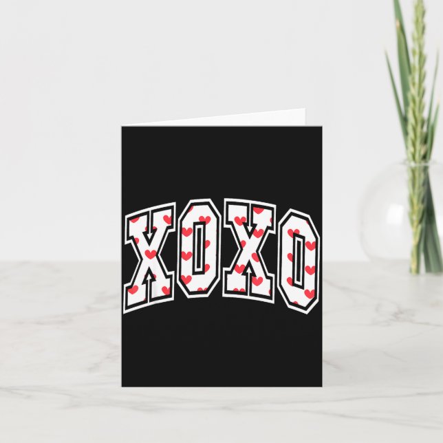 Xoxo Valentine Heart Retro Valentine For Men Women Card (Front)