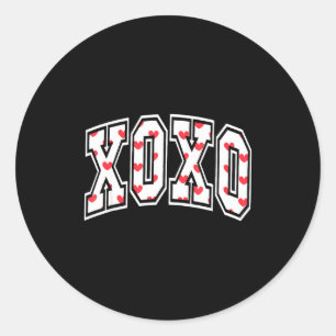Xoxo Valentine Heart Retro Valentine For Men Women Classic Round Sticker