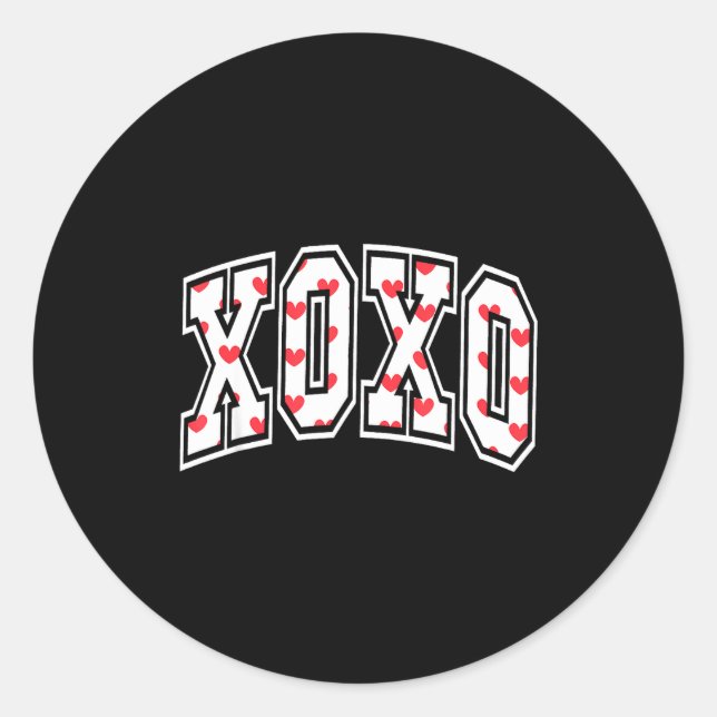 Xoxo Valentine Heart Retro Valentine For Men Women Classic Round Sticker (Front)