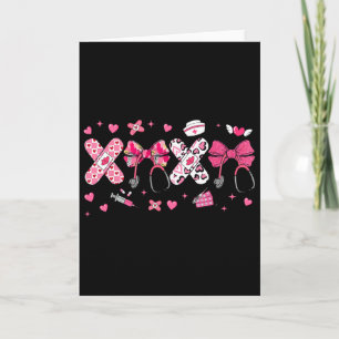 Xoxo Valentine Nurse Pink Bow Rn Pct Cna Nurse Gir Card