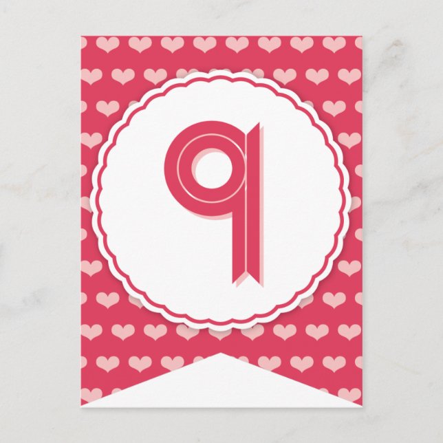 XOXO Valentine Party Flag Bunting Banner 9 Holiday Postcard (Front)