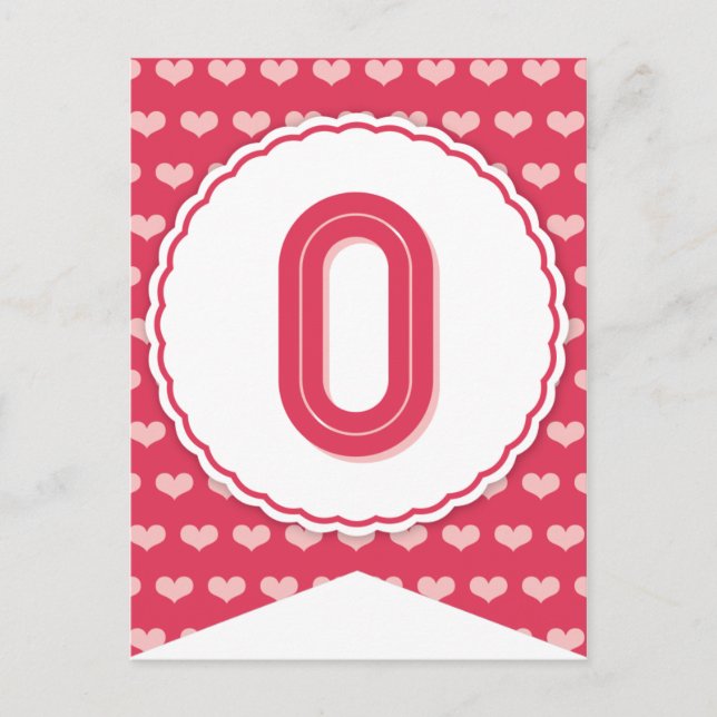 XOXO Valentine Party Flag Bunting Banner O Holiday Postcard (Front)