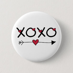 XOXO Valentines 6 Cm Round Badge
