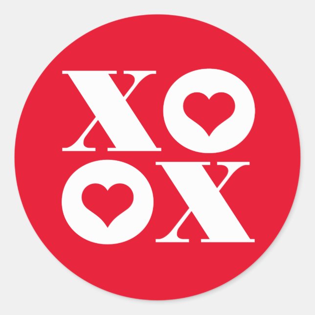 xoxo valentine's circle sticker (Front)