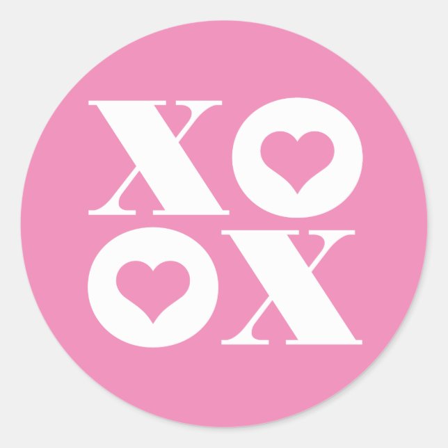 xoxo valentine's circle sticker (Front)