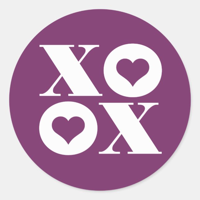 xoxo valentine's circle sticker (Front)