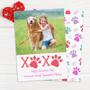 XOXO Valentines Classroom Kids Day Pet Dog Photo  Card