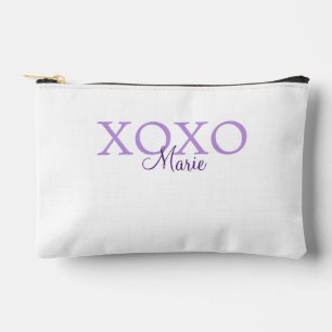 Xoxo valentine's day add name purple pastel minima accessory pouch