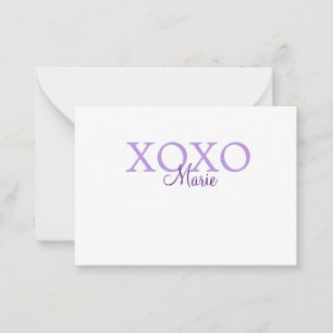 Xoxo valentine's day add name purple pastel minima card