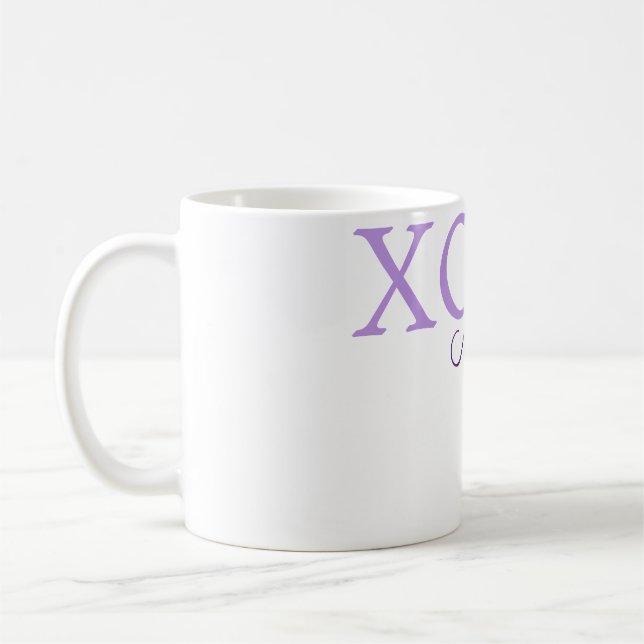 Xoxo valentine's day add name purple pastel minima coffee mug (Left)