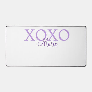 Xoxo valentine's day add name purple pastel minima desk mat