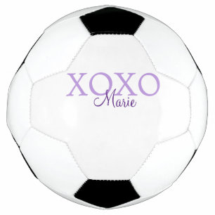Xoxo valentine's day add name purple pastel minima football