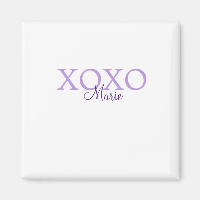 Xoxo valentine's day add name purple pastel minima magnet (Front)