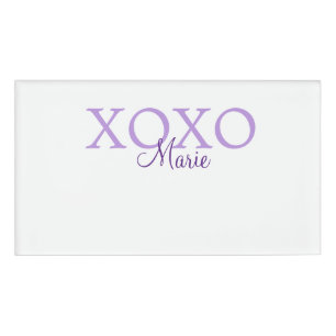 Xoxo valentine's day add name purple pastel minima name tag