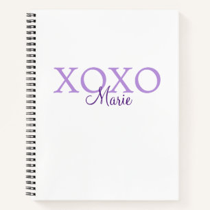 Xoxo valentine's day add name purple pastel minima notebook