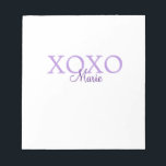 Xoxo valentine's day add name purple pastel minima notepad<br><div class="desc">beautiful design</div>