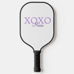 Xoxo valentine's day add name purple pastel minima pickleball paddle